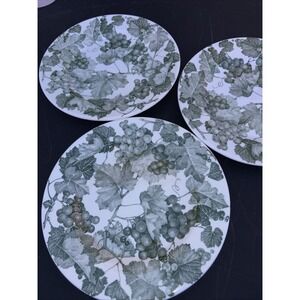 QUAD5 Quadrifoglio Salad Plate 7 7/8" Green Grapes & Leaves Italy Discontinued